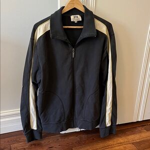 Juicy Couture Black Track Jacket with Cream Stripes